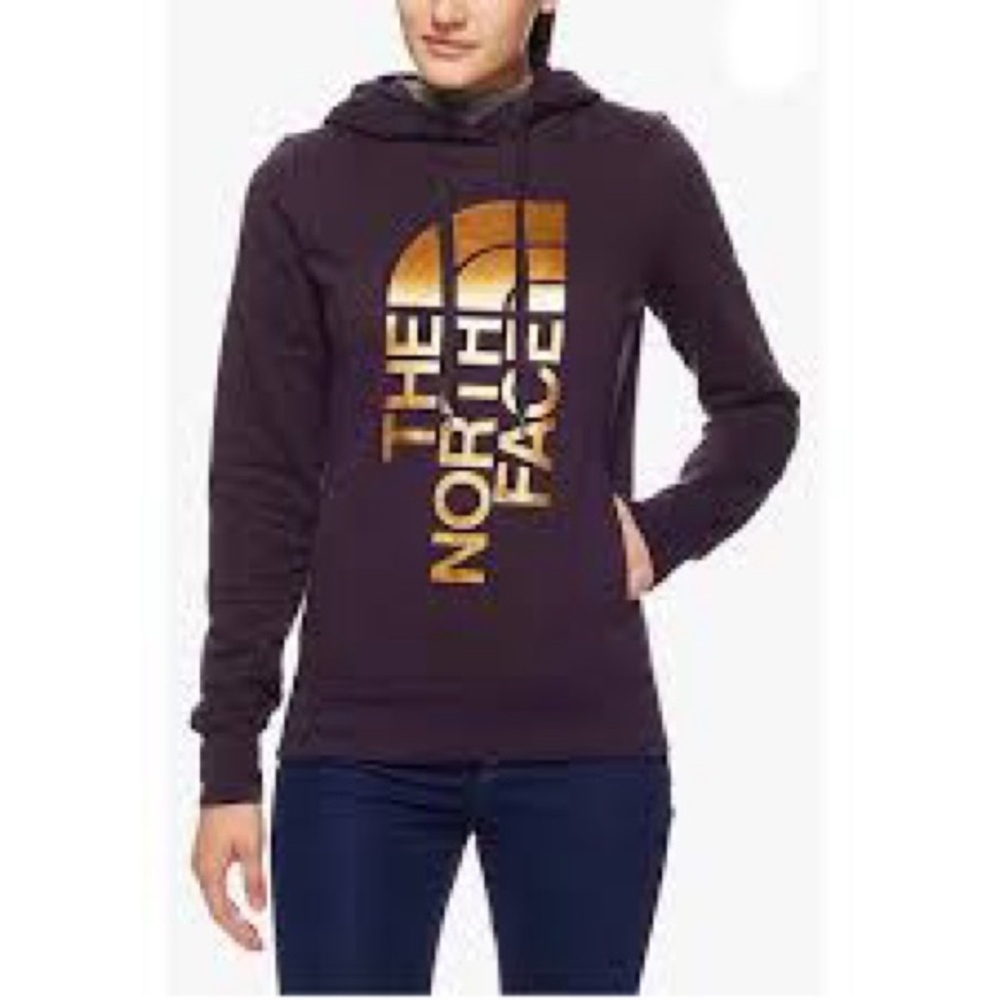 The North Face Purple and Gold Trivert Pullover Hoodie Womens Size Large